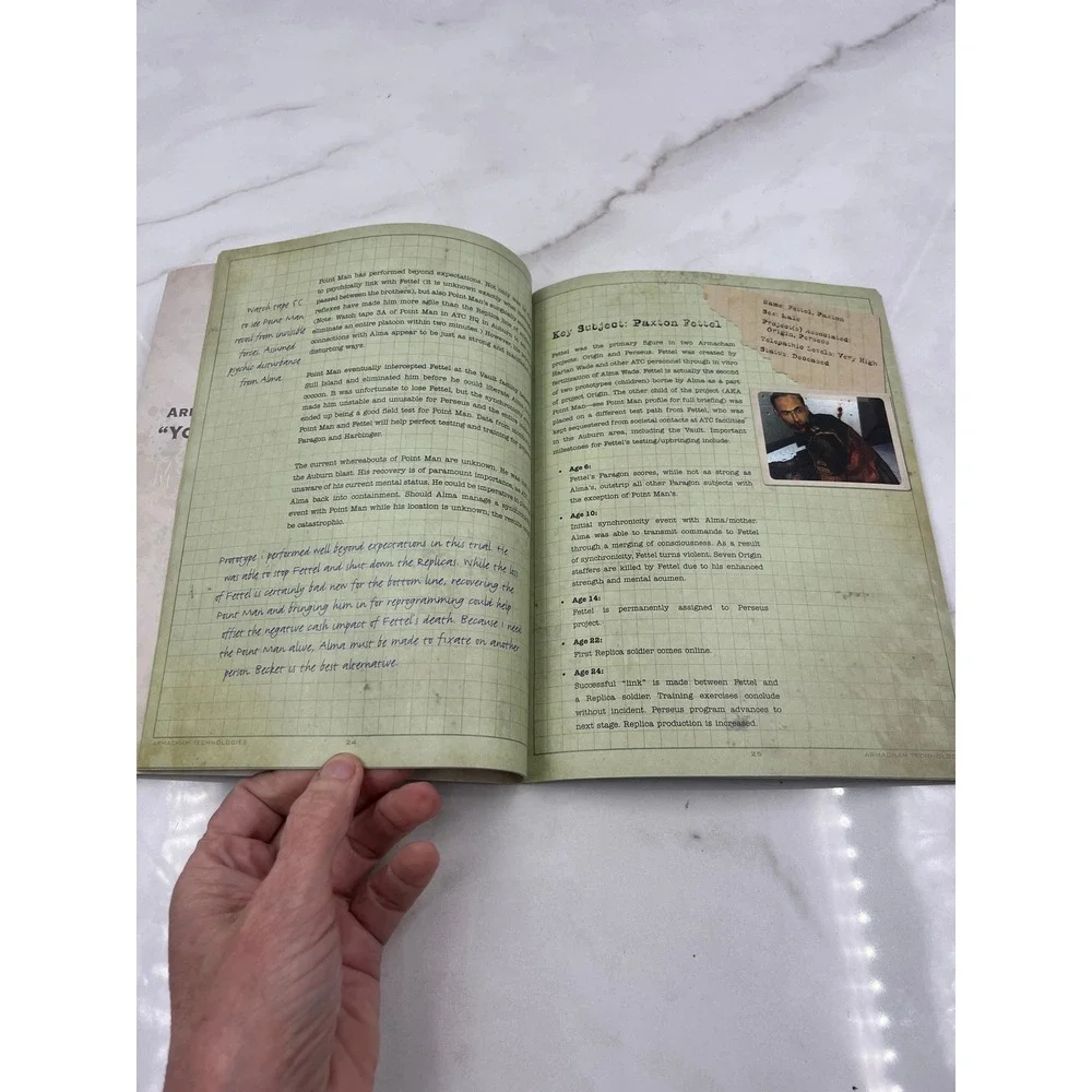 FEAR 2 Project Origin Armacham Assessment Briefing Manual Video Game Collectible